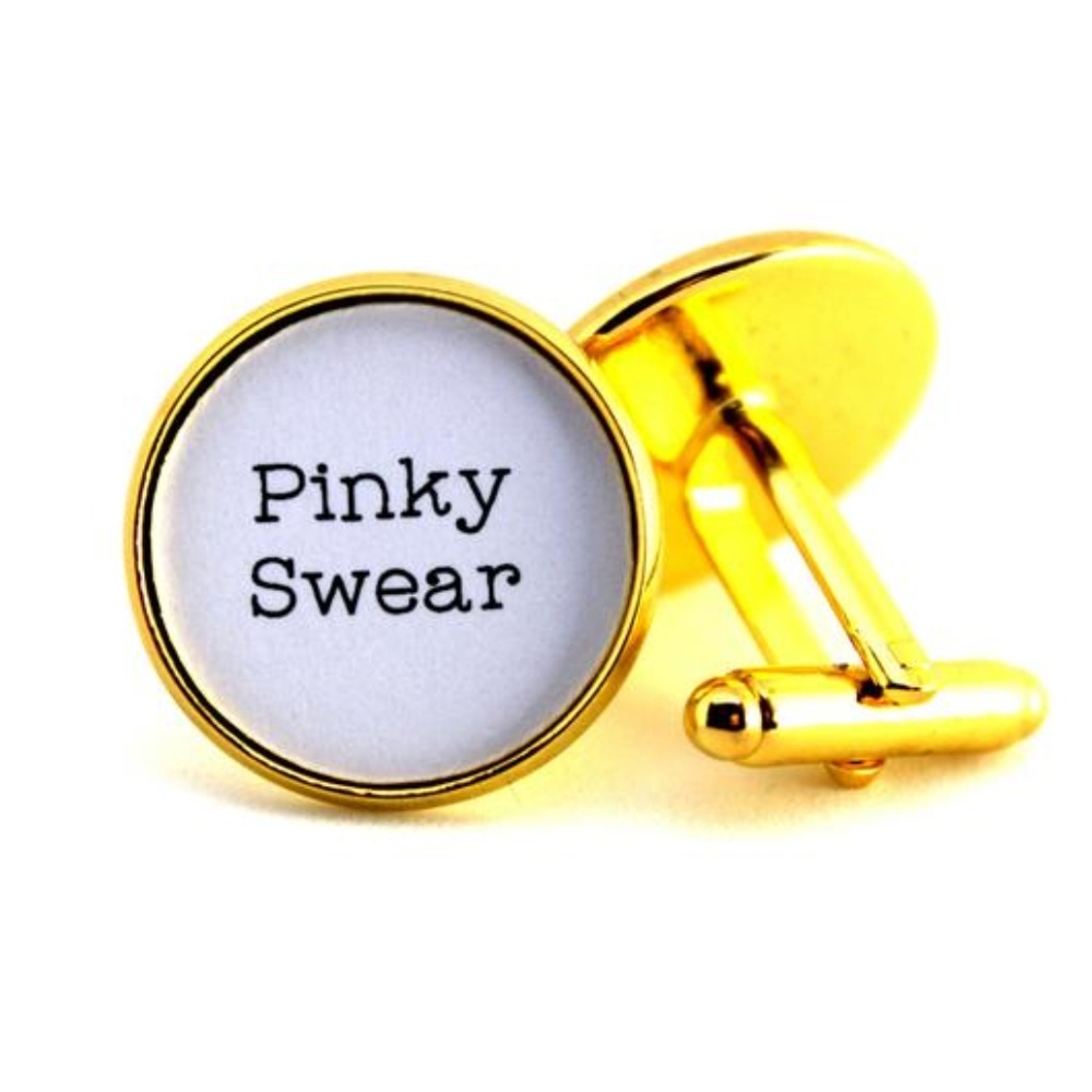 New Cufflinks for Groom or Husband Pinky Swear - Picture 1 of 3
